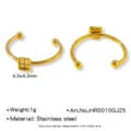 Support de bague réglable DIY en acier inoxydable plateau doré ouverte base de bijou - Style à Bout Sphérique 4,3mm (HR0010GJ25)