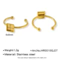 Support de bague brut DIY en acier inoxydable réglable anneau ouvert 6x6mm - Style Carré 6x6mm (HR0010GJ27)