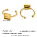 Bague reglable DIY en acier inoxydable avec plateau carre 8,2x8,2mm accessoire bijoux - Style Carré 8.2x8.2mm (HR0010GJ28)