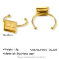 Base de Bague Vierge DIY en Acier Inoxydable 10x10mm Plateau Ouvert Accessoires Bijoux - Style Carré 10x10mm (HR0010GJ29)