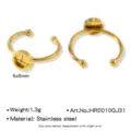 Ébauche de bague DIY en acier inoxydable couleur dorée plateau de lunette ouvert réglable - Style Rond 6x6mm (HR0010GJ31)