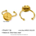 Support de Bague en Acier Inoxydable 10x10mm Doré Plateau Ouvert Accessoire de Bijoux DIY - Style Carré (HR0010GJ33)