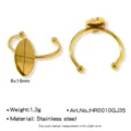Plateau de bague réglable en acier inoxydable bricolage sertissage cabochon bijoux - Style Œil (HR0010GJ35)