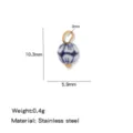 Ciondolo porcellana blu bianco acciaio inossidabile accessorio gioielli DIY leggero - Ciondolo a Forma di Bottiglia (HP0264G01) / Circa 10.3x5.9mm / Blu e Bianco (HP0264G01)