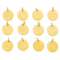 12 Constellation Stainless Steel 18K Gold Plated Hollow Round Pendant DIY Jewelry Charm - Full Set of 12 Zodiac Signs / Gold (Vacuum Plated)
