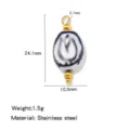 Stile cinese ceramica blu bianco acciaio inossidabile DIY pendente gioiello accessorio. - Blu e Bianco (HP0264G08)