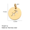Stainless steel Sagittarius constellation round cutout pendant jewelry charm 15.3x12.2mm - Hollow-out Pendants - Sagittarius