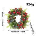 Christmas Wreath Artificial Pine Needles Red Berries Door Hanging 45cm 524g Decor - A-2301 Robin Christmas Wreaths