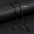 Heren zwarte titanium staal ruit stick ketting 2mm breedte minimalistische hiphop sieraden - 2mm Breedte / Zwart / 50cm