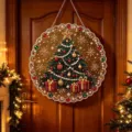 Colgante colgante redondo de pintura de diamante acrilico para arbol de Navidad arte. - Estilo A Árbol de Navidad (Con Paquete de Material DIY) / 25*25cm