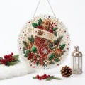 pintura de diamante de Navidad adorno acrílico colgante con calcetín decoración festiva - Estilo L Calcetín de Navidad (Con Paquete de Material DIY) / 20*20cm