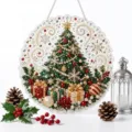 Árbol de navidad de acrílico pintura de diamante colgante festivo decoración de pared - Estilo Árbol de Navidad (K) / 20*20CM (Con paquete de material DIY)