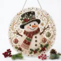Adorno colgante de pintura de diamante acrílico de muñeco de nieve de Navidad brillante - Estilo Muñeco de Nieve de Navidad (O) / 20*20CM (Con paquete de material DIY)