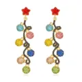 Christmas light bulb and star rhinestone crystal drop earrings gold alloy jewelry gift - Star Light Bulb Style