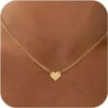 Collier minimaliste en or avec pendentif cœur pour femmes et hommes, bijou de clavicule élégant. - Style Cœur Unique (2026-05-N-5973-1) / Or