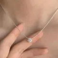 Elegant silver solitaire pendant necklace for women, delicate chain daily jewelry gift. - Single Diamond Pendant Style (2026-05-N-8080 Style 2) / Silver