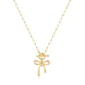 Gold bow necklace with paperclip chain and toggle clasp for women trendy jewelry gift - Bow OT Clasp Paperclip Chain Style (2026-05-N-8045 Style 1) / Gold