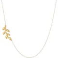 Minimalist gold leaf clavicle necklace for women fashion aesthetic jewelry chic accessory - Asymmetric Leaf Branch Pendant Style (2026-05-N-5746) / Gold