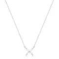 Silver zirconia flower pendant necklace simple clavicle chain fashion jewelry for women gift - Four-Petal Marquise Flower Pendant Style (2026-04-N-5690) / Steel