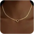 Gold OT buckle choker necklace for women, stylish minimalist metal collar jewelry gift. - OT Buckle Necklace (2026-04-N-5620款式4) / Gold