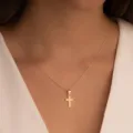 Collier pendentif croix en or minimaliste pour femme, élégante chaîne de clavicule simple. - Style Or 2 (2026-02-N-5329)