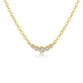 Exquisite gold-plated 5-zircon curved clavicle chain necklace for women, elegant daily jewelry. - Five-Rhinestone Arc Style (2026-04-N-5684款式3) / 18 inch / Gold