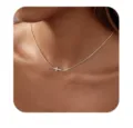 Delicate silver chain necklace with minimalist cross pendant, elegant clavicle chain for daily wear. - Steel Style 1 (2026-01-N-5266) / Steel