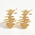 Orecchini dorati astratti unici, gioielli alla moda in lega di zinco per le donne. - Orecchini Aerodinamici Astratti / Stile 3 Oro (Orecchini)