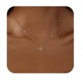Gold cross necklace for women, dainty rhinestone pendant clavicle chain, elegant daily jewelry. - Gold Style 3 (2026-01-N-5266) / Gold