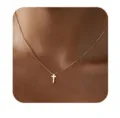 Gold cross necklace dainty minimalist pendant chain jewelry for women daily elegant fashion chic - Gold Style 4 (2026-01-N-5266) / Gold
