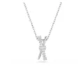 Collier pendentif cristal croisé ton argent pour femmes, bijoux élégants de tous les jours. - Style Pendentif en Croix (2026-03-N-5567) / Acier