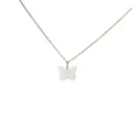 Elegant white butterfly pendant necklace, dainty metal clavicle chain for daily wear. - Butterfly Style (2026-01-N-5318) / Steel