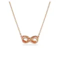 Élégante collier infini nœud en cristal or rose, belle chaîne clavicule tendance femme. - Style Symbole Infini 1 (2026-03-N-5565) / Or rose
