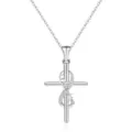 Silver cross infinity necklace with daughter pendant, minimalist daily wear jewelry for women. - Infinity Cross Style 1 (2026-01-N-5303) / Steel