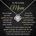 Stunning silver interlocking knot pendant necklace with heartfelt mom message gift card. - Crisscross Knot Style (2026-01-N-2487 Style 4) / Steel