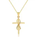 Gold cross infinity necklace for women, stylish minimalist jewelry pendant gift for friends. - Cross and Infinity Symbol Style (Daughter) (2026-01-N-5303) / Gold