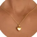 Gold heart collarbone necklace minimalist fashion geometric french vintage jewelry for women - 3D Heart Pendant Style (2026-03-N-5532) / Gold
