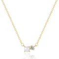 Elegant gold plated chain necklace with pearl and crystal pendant for women fashion jewelry. - Pearl and Crystal Patchwork Style (2026-05-N-6002) / Gold