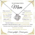 Silver love knot pendant necklace for mom with heartfelt message greeting card jewelry. - Heart Knot Style (2026-01-N-2487 Style 6) / Steel