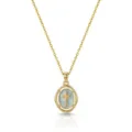 Fashion brass necklace with oval cross pendant elegant gold chain for women jewelry variant - Oval Cross Pendant Style (2026-04-N-5655) / Gold-Blue