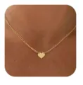 Gold heart pendant necklace minimalist clavicle chain variant fashion elegant jewelry gift. - Heart Pendant Style (2026-01-N-5262 Style 1) / Gold