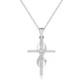 Silver cross infinity sister necklace, elegant friendship jewelry gift for women and girls. - Cross with "sister" Lettering Style (2026-01-N-5303) / Steel
