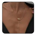 Minimalist gold Y-shaped necklace with irregular waterdrop pendant for women fashion accessory - Y-Shape Irregular Water Drop Style (2026-01-N-5171 Style 2) / Gold
