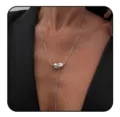 Minimal silver Y-shape necklace with drop pendant for women, stylish minimalist jewelry. - Y-Shape Irregular Water Drop Style (2026-01-N-5171 Style 2) / Steel