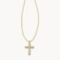 Gold cross necklace for women, stylish cubic zirconia pendant, elegant daily commuter jewelry. - Rhinestone Cross Style (2026-03-N-5560) / Gold