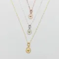 Elegant multi-layer paperclip chain necklace with a chic oval north star pendant for women. - North Star Relief Pendant Style (2026-04-N-5600) / Steel