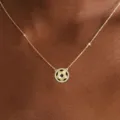 Stylish gold soccer ball pendant necklace for women, trendy geometric sports style jewelry. - Soccer Style (2026-01-N-5209) / Gold