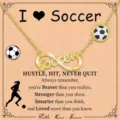 Women gold soccer infinity pendant necklace sports themed jewelry gift for fans stylish design - Soccer Infinity Style (KD0020251029) / 45+5cm / Gold