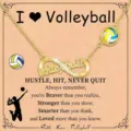 Women's volleyball infinity necklace copper sports pendant fashion jewelry gift for girls - Volleyball Infinity Style (KD0020251029) / 45+5cm / Gold