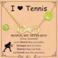 Gold-plated infinity tennis necklace with inspirational quote card, elegant sports pendant. - Tennis Infinity Style (KD0020251029) / 45+5cm / Gold